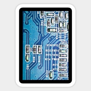 Blue Technology Circuit Board Sticker